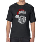 Camiseta Alta y Larga Word Art Para Hombre - Santa Claus - Negro