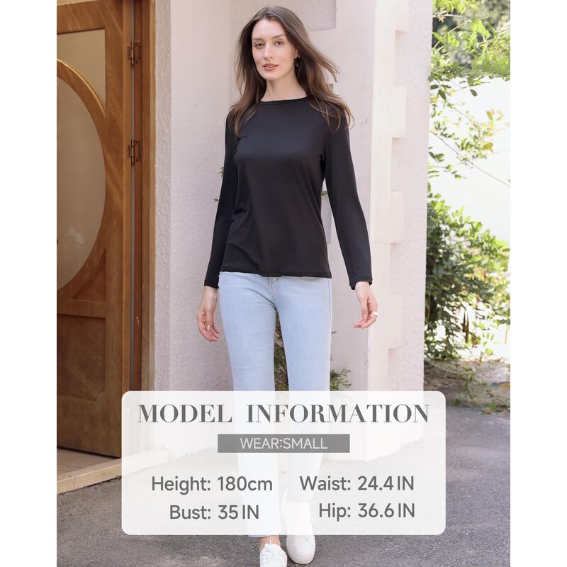 Camisa Gayhay Manga Larga Negra Casual Mujer image number null