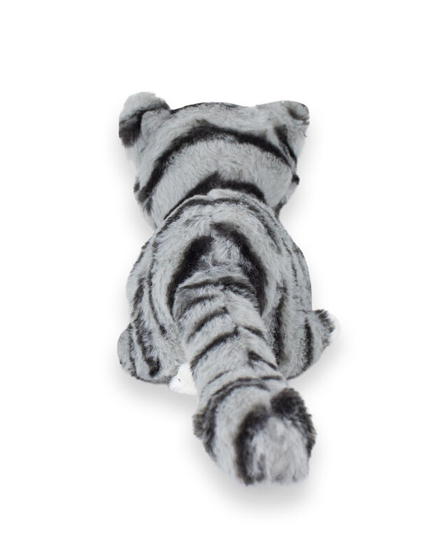 Gatito De Peluche Acostado Colo Gris Con Rayas ... image number null