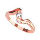 Anillo de Compromiso en Oro Rosa 14K con Circonia -  Talla:7/ FJ771-14R-CZ-7