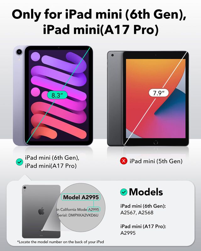 Funda Esr Para Ipad Mini 7 A17 Pro, Ipad Mini D... image number null