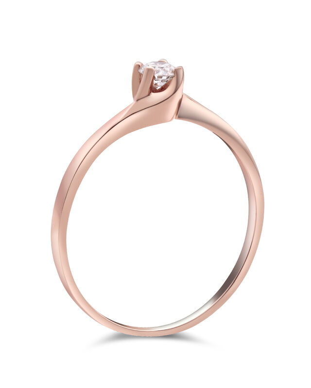 Solitario En Oro 14k Rosa Con Un Brillante De 1... image number null