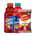 Clamato Cubano 946 Ml + Clamato 946 Ml + Sabritas