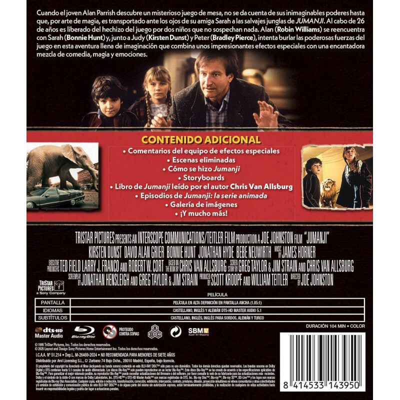 Jumanji (Edici&oacute;n 2025) [Blu-ray] (1995) image number null