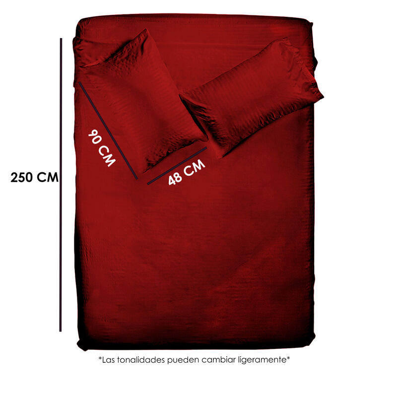 Juego de S&aacute;banas tacto seda KS 4 pzs- TINTO image number null