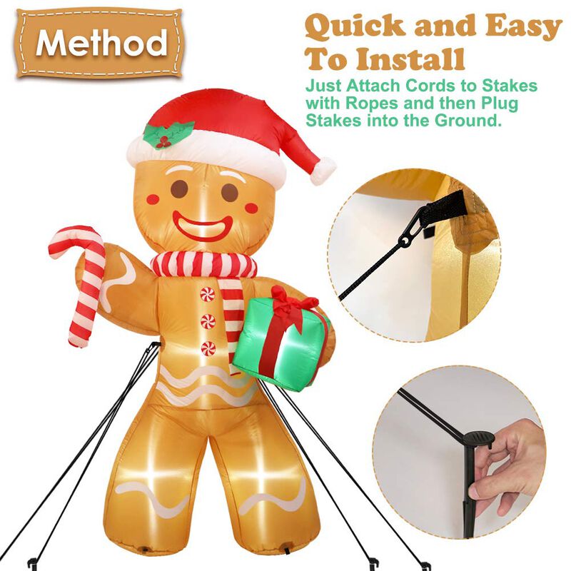 Gingerbread Man Aerwo Inflable Navide&ntilde;o De 8 Pi... image number null