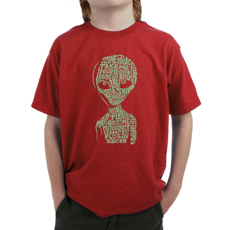 Camiseta Word Art para Ni&ntilde;o - Alien&iacute;gena - Rojo image number null