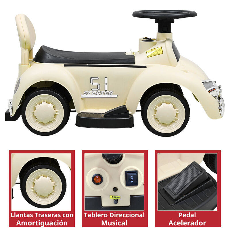 Montable El&eacute;ctrico Para Ni&ntilde;os 6v Con Bast&oacute;n Aju... image number null