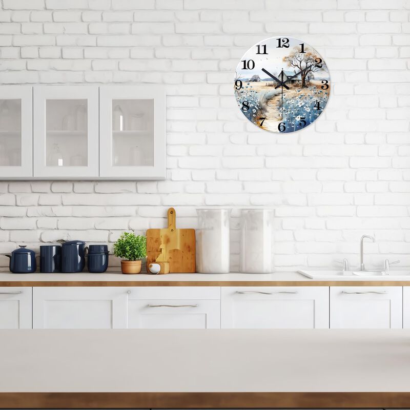Reloj De Pared Xnm 51 cm Estilo R&uacute;stico Azul Pa... image number null