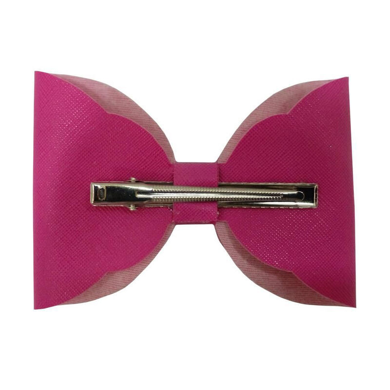 Broche Con Moño Para Cabello Rosa Fucsia image number null