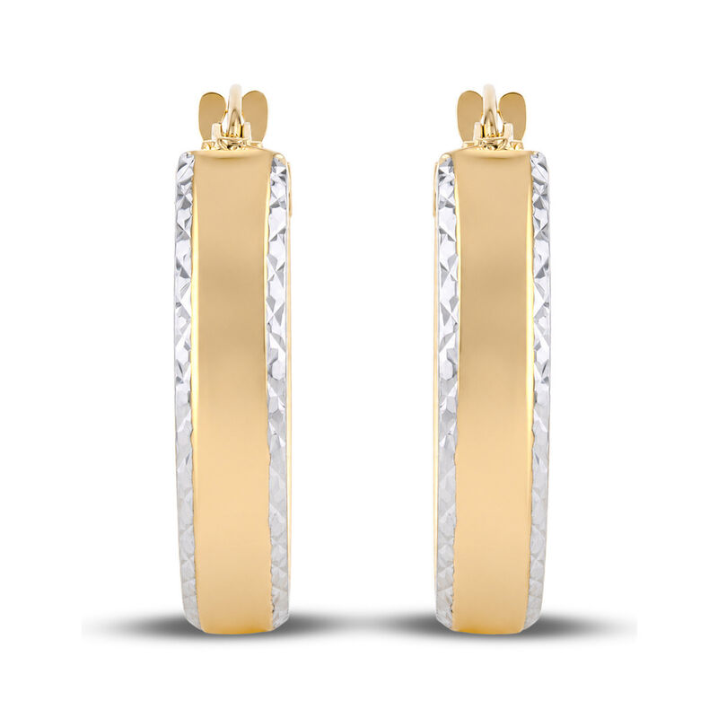 Arracadas Oro Amarillo Platinado 10k 15 Mm Fina... image number null