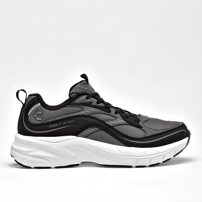 Charly tenis deportivo para hombre gris negro c... image number null