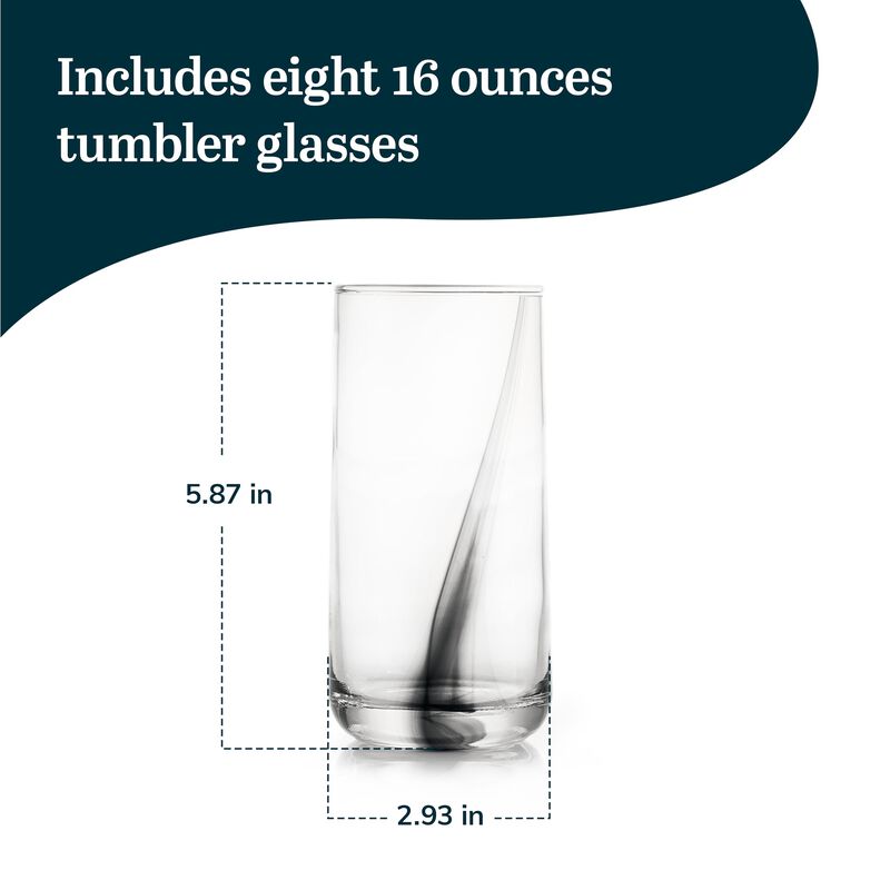 Juego De 8 Vasos Libbey 473 ml Black Ribbon image number null