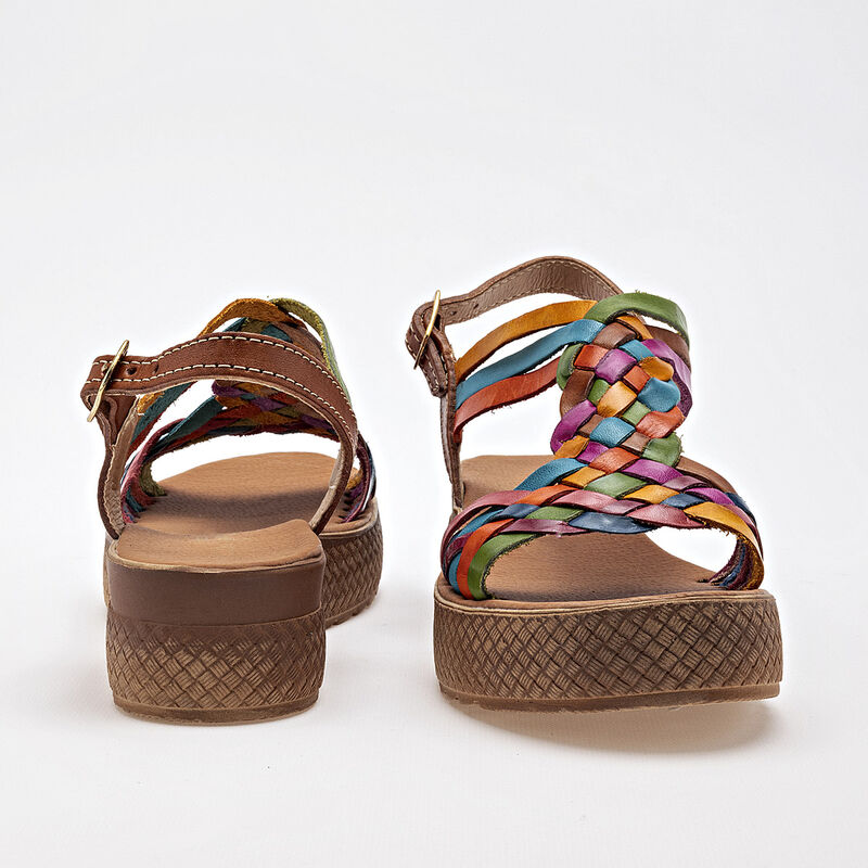 Mora Tierra Sandalia para mujer camel multicolo... image number null