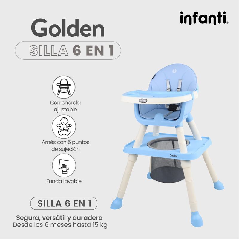 Silla Alta Infanti 6 En 1 Golden Multifuncional... image number null