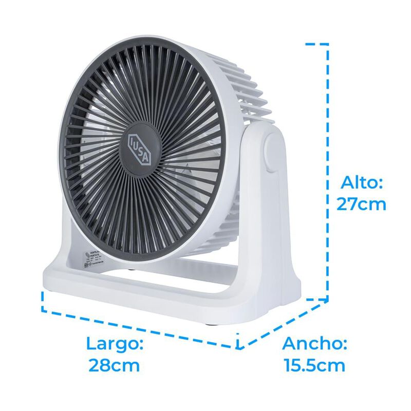 Ventilador personal recargable, 8", blanco, IUS... image number null