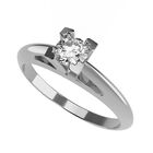 Anillo de Compromiso de 10K con Circonia Talla 7 ORO BLANCO 10K- / M464-10W-CZ-7