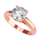 Anillo de Compromiso en Oro Rosa 14K con Circonia -  Talla:8.5/ FJ777-14R-CZ-85