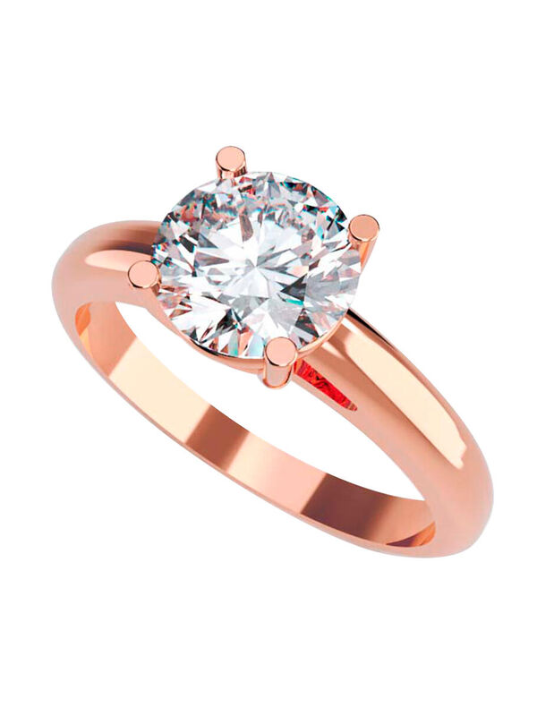 Anillo de Compromiso en Oro Rosa 10K con Circon... image number null