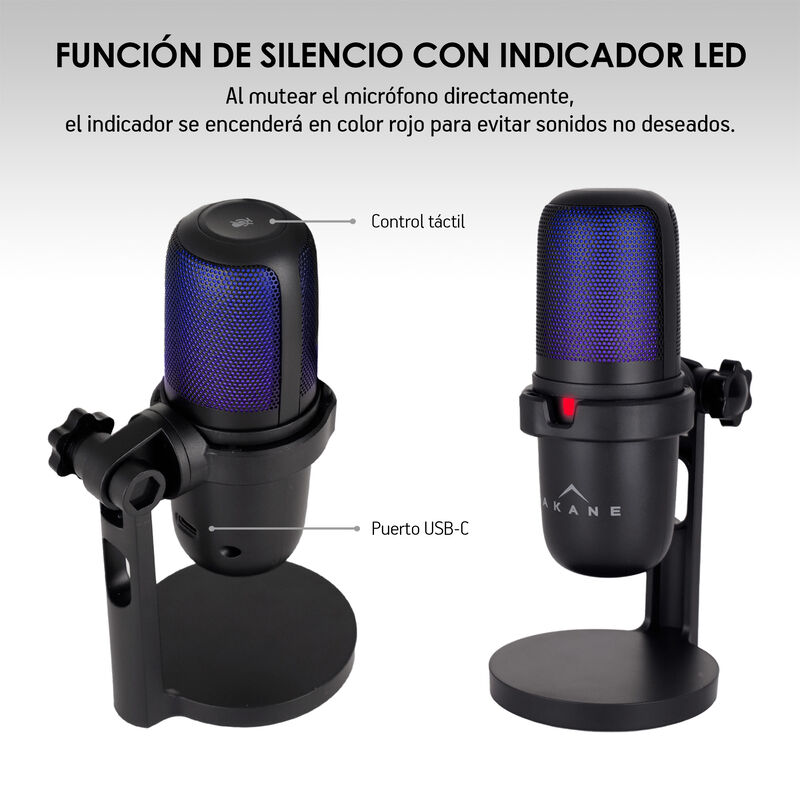 Micrófono Condensador Profesional AKANE Negro image number null