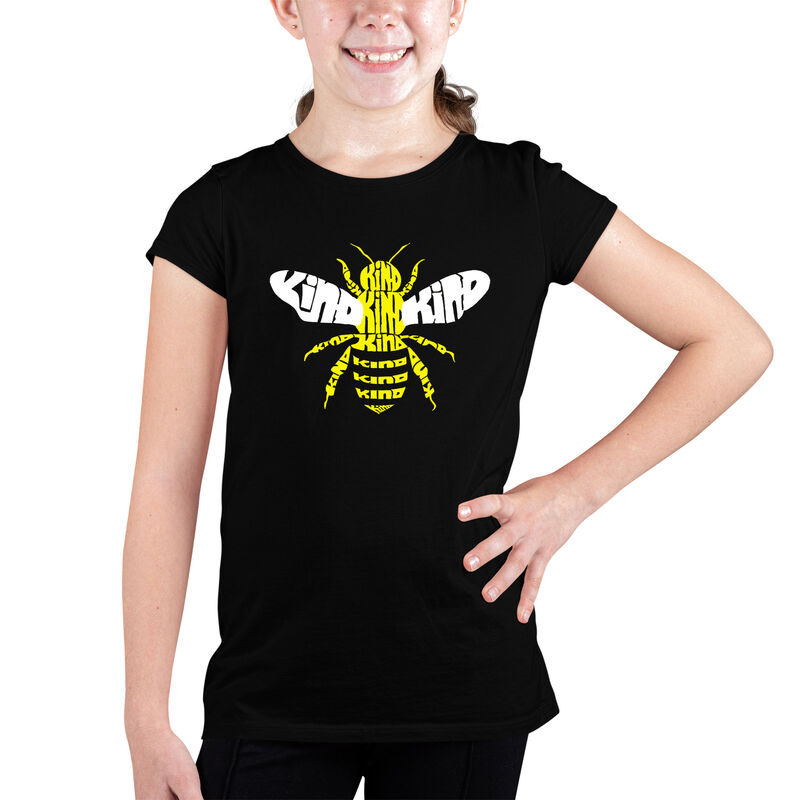 Camiseta Word Art Para Ni&ntilde;a - Bee Kind - Negro image number null