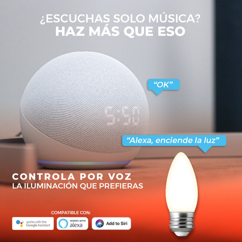 Foco Vela LED Inteligente Filamento B11 WiFi 5.... image number null