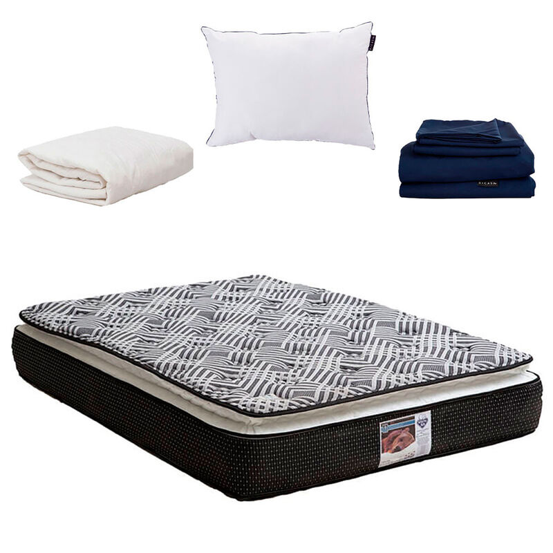 Colch&oacute;n Queen Size Spring Air Omega+S&aacute;banas Dic... image number null