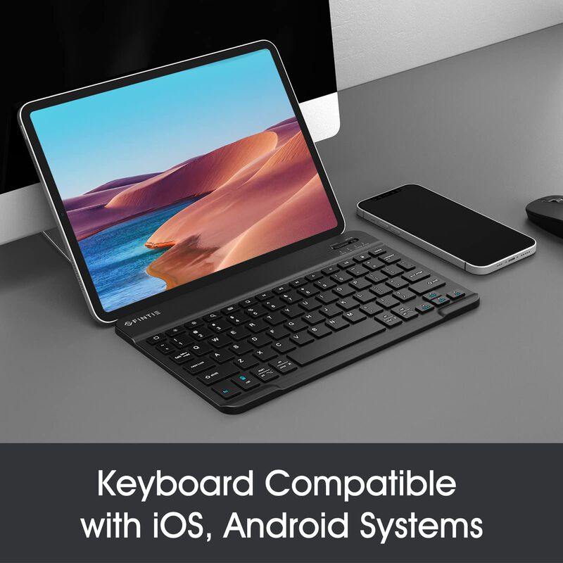 Teclado Inal&aacute;mbrico Bluetooth Fintie Para Ipad ... image number null