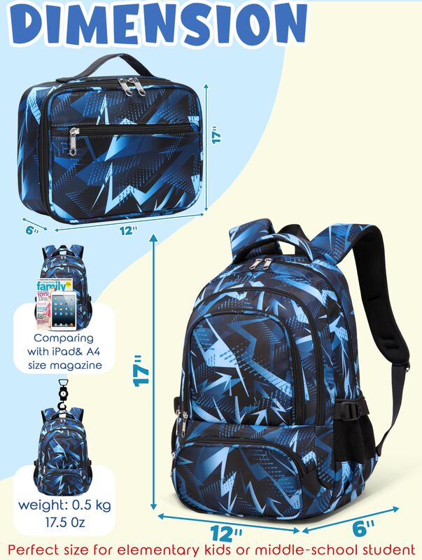 Mochila Bluefairy 43 cm Con Lonchera Azul Egeo image number null