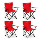 4 Sillas de Camping Plegable Aquila de Capacidad 120 Kg Rojo