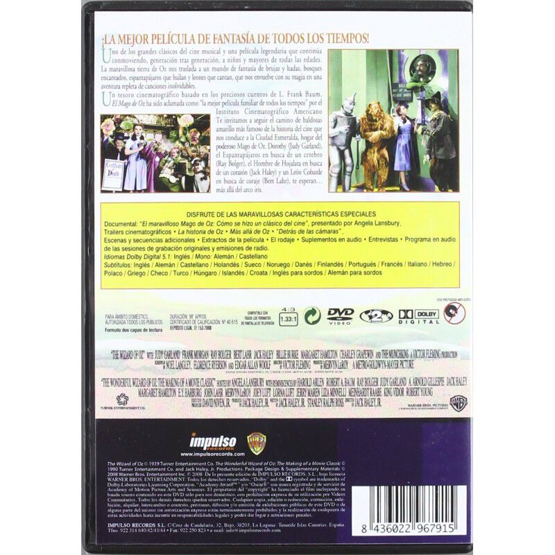 El Mago de Oz [DVD] (1939) The Wizard of Oz image number null