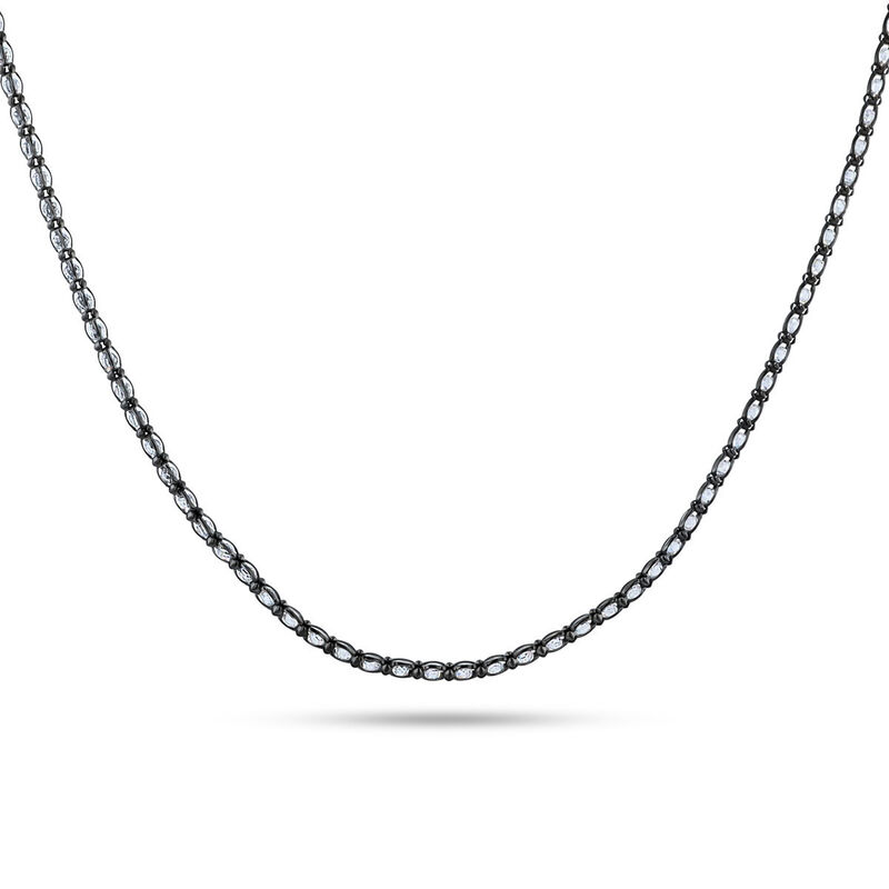 Cadena Plata Gris 925 Con Piedras De Color image number null