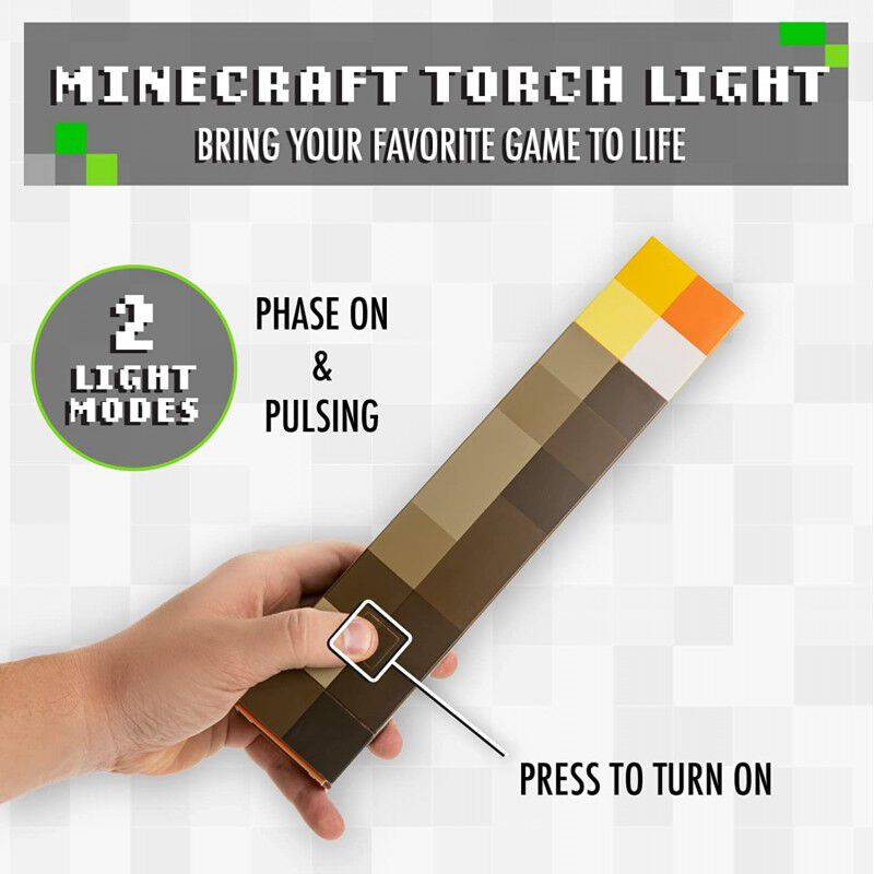 L&aacute;mpara Antorcha Minecraft 2 Modos de Luz image number null