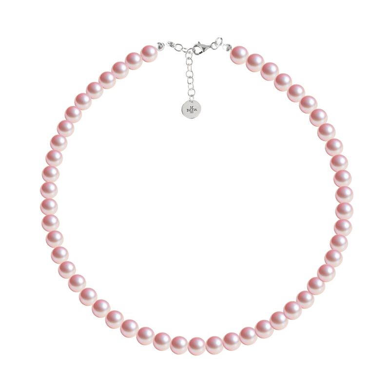 Collar y aretes Perlas de cristal largo con pla... image number null