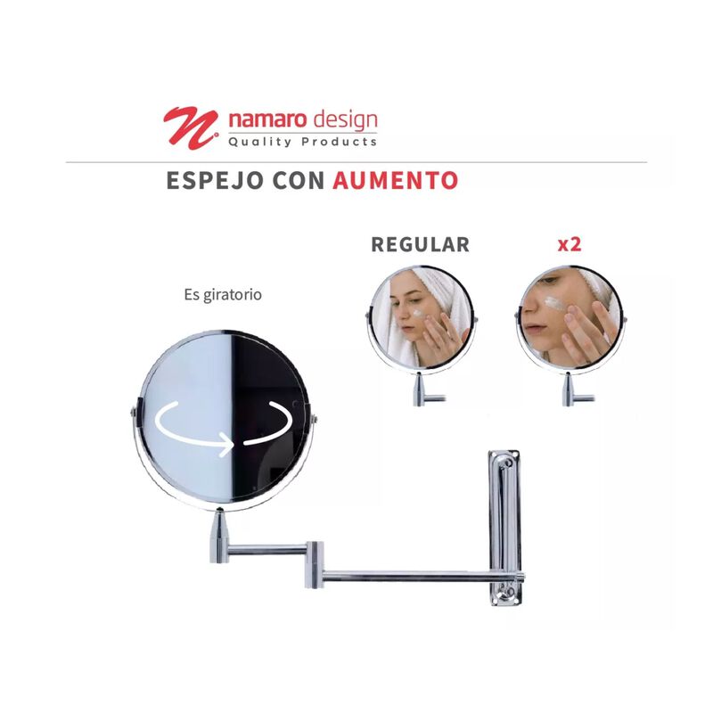 Espejo Empotrable Abatible Con Aumento Namaro D... image number null