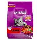 Alimento Para Gatos Sabor Carne Adultos 1+ 1.5kg Whiskas