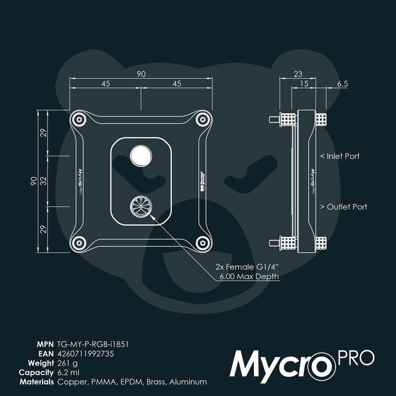 Thermal Grizzly Mycro Pro Rgb Waterblock Cpu Lg... image number null