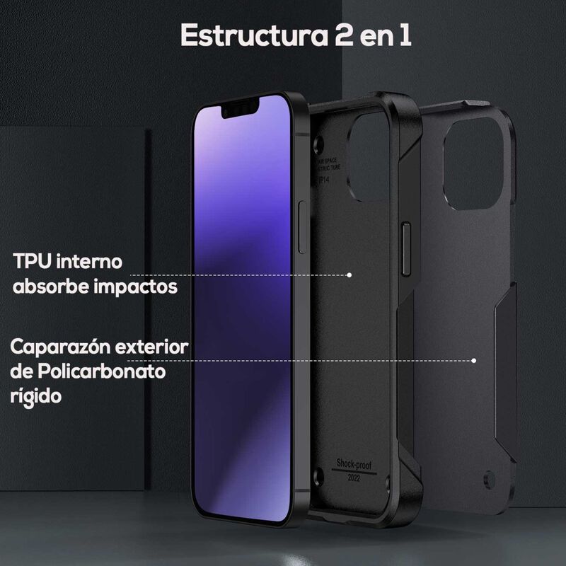 Funda Tekku Tough Cover Para Iphone 15 Plus Neg... image number null