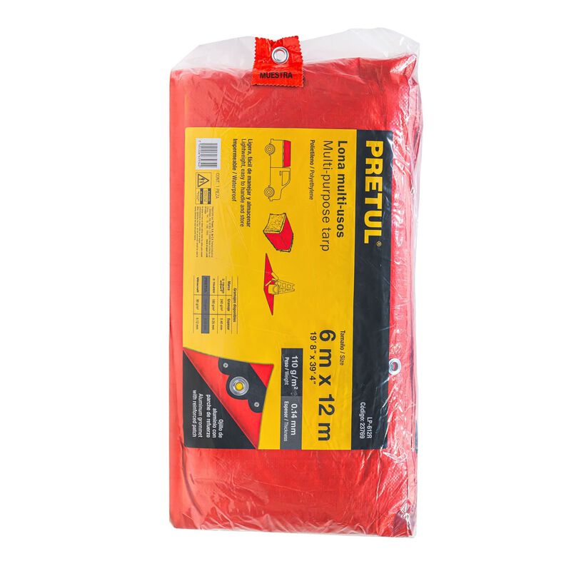 Lona 6 X 12 M Roja Pretul image number null