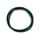 Pulsera De Acero Blanco Y Negro Con Piel De Color Verde Para Caballero