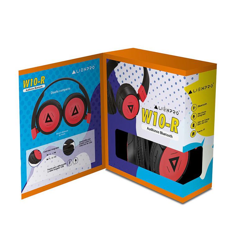 Aud&iacute;fono Inal&aacute;mbrico W10-R Rojo Alienpro Blueto... image number null