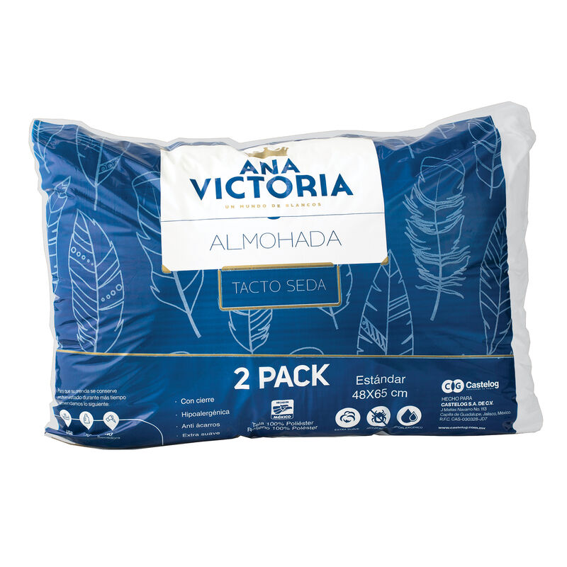 Almohada Tacto Seda con Cierre D&uacute;o Blanco image number null