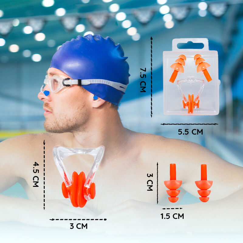 Estuche de Tapones O&iacute;dos Nataci&oacute;n+Pinza Nasal P... image number null