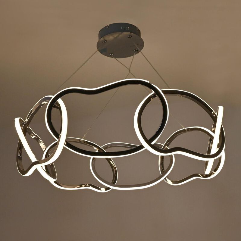 Candil De Led Colgante Aros Redondo Dorado image number null