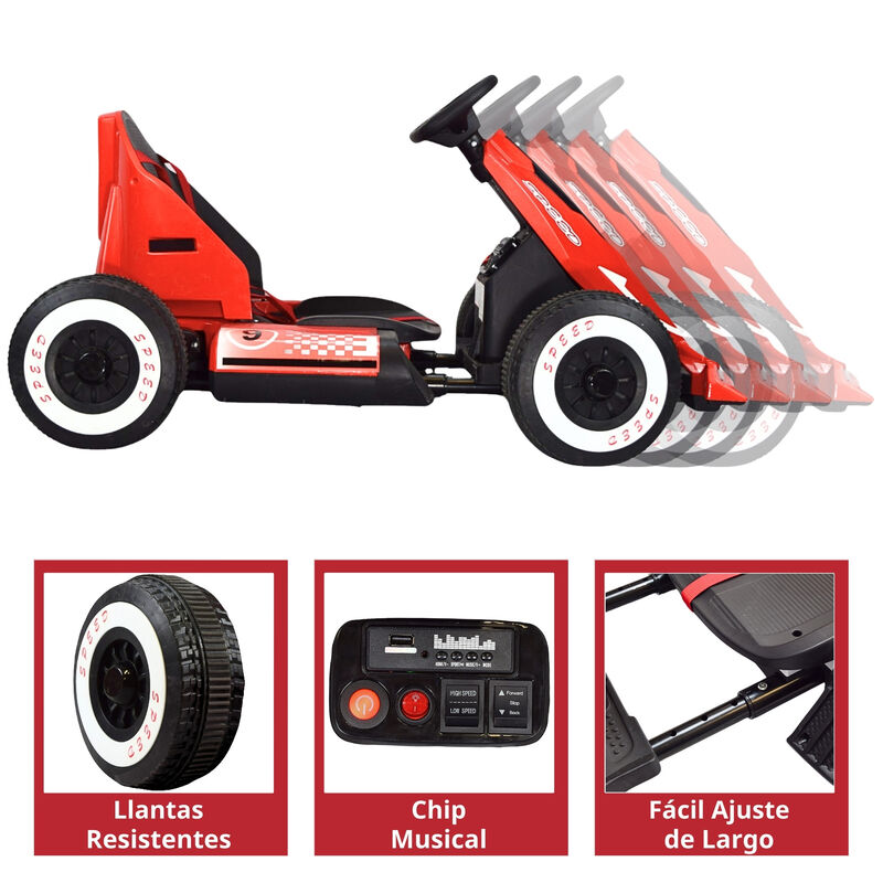 Montable Electrico Go Kart para Ni&ntilde;os Largo Aju... image number null