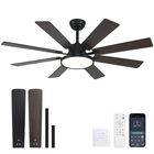Ventilador De Techo Oooyydsxxx 132 cm, 8 Palas, Led Y Control De Pared