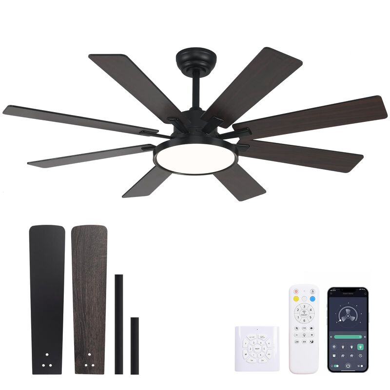 Ventilador De Techo Oooyydsxxx 132 cm, 8 Palas,... image number null