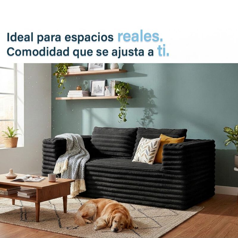 Sof&aacute; en Caja Dormimundo Love Seat Negro image number null