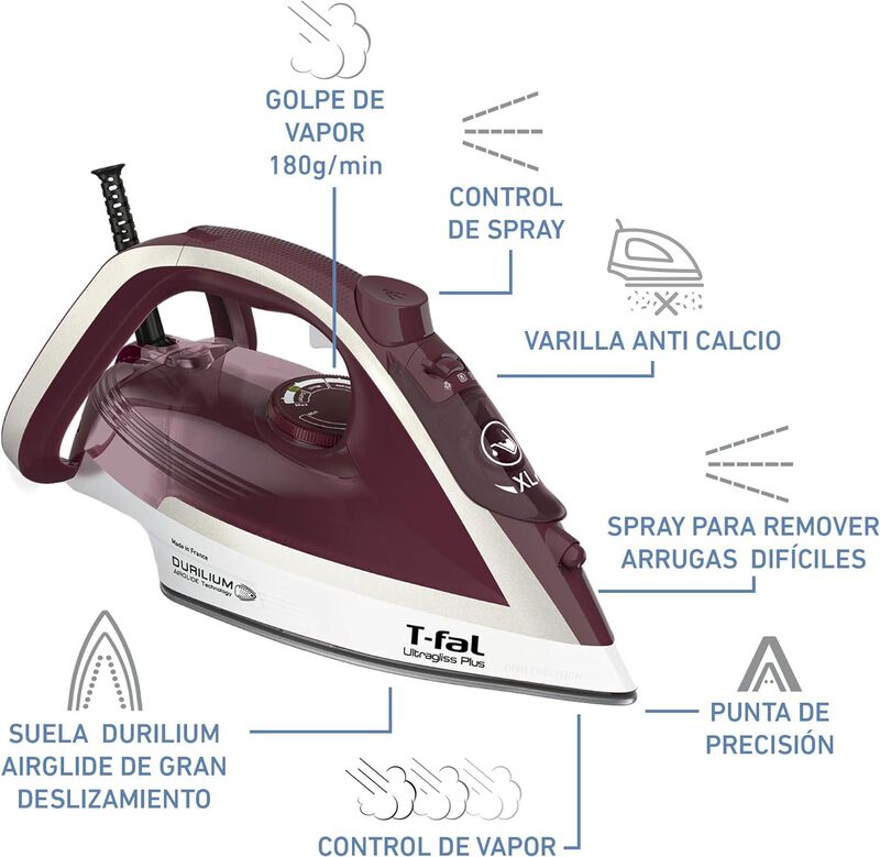 Plancha Vapor T-fal Fv6811x0 Ultragliss Plus An... image number null