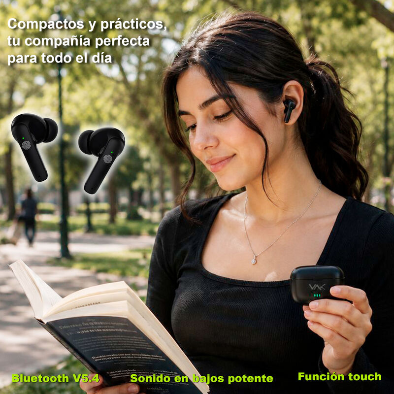 Aud&iacute;fonos Vak T18 Bluetooth Anc Enc Siri Game M... image number null